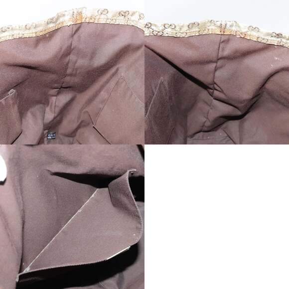 GUCCI GG Canvas Sherry Line Tote Bag Coated Canvas Gold Orange - Picture 13 of 13